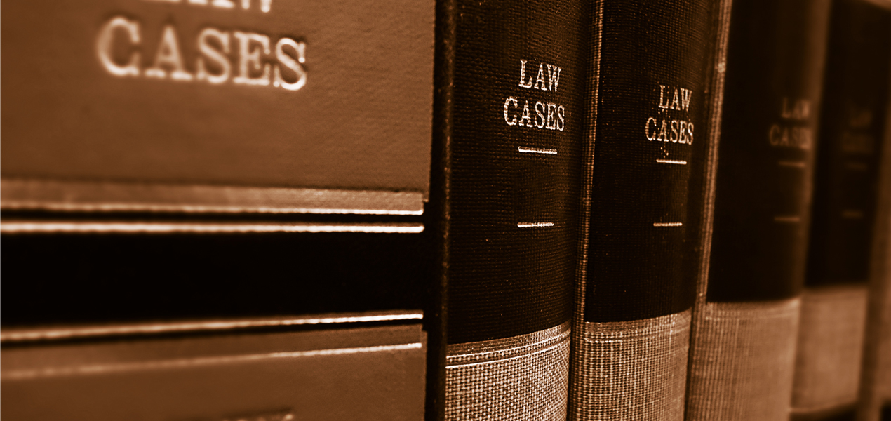 Law books on a shelf