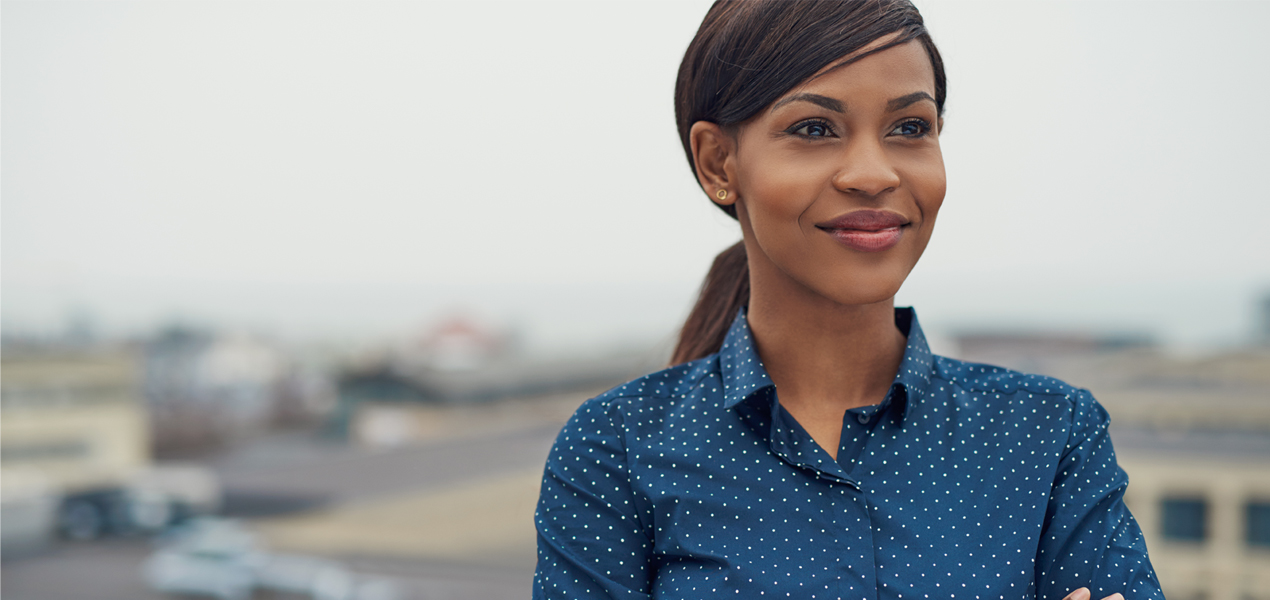 Confident black business woman