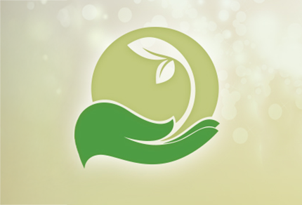An icon depicting a new plant growing out of a palm, representing wellness and balance.